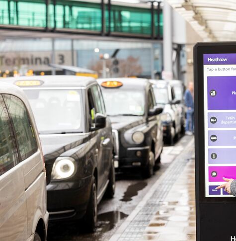 Large interactive passenger information displays for Heathrow