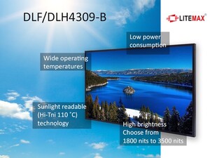 Stock available in the UK for 43” high bright and sunlight readable display